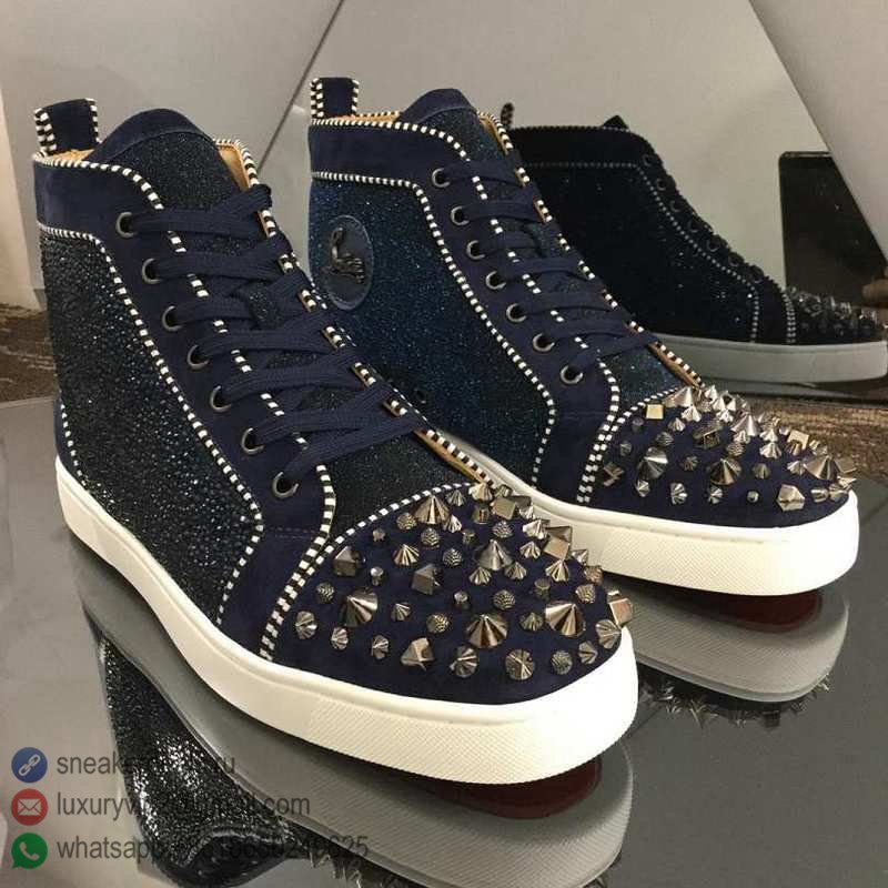 CHRISTIAN LOUBOUTIN UNISEX HIGH SNEAKERS NAVY D8010360